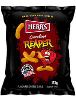 HERRs Carolina Reaper Flavoured Cheese Curls 113g. Beutel